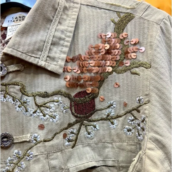 Sandy Starkman Vintage Embroidered Jacket Art Embellished Small - Picture 5 of 15